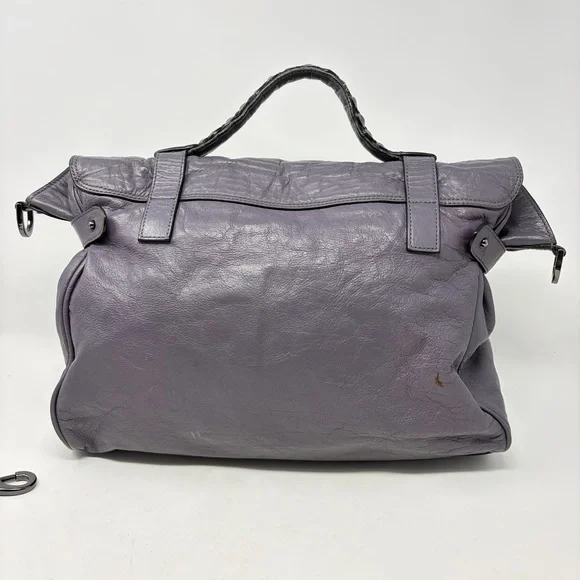 Mulberry Alexa Regular Slate Gray Lilac Leather Gunmetal Authenticated COA - Picture 2 of 16